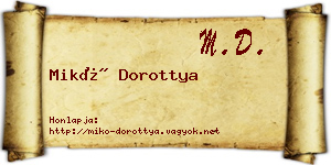 Mikó Dorottya névjegykártya