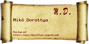 Mikó Dorottya névjegykártya